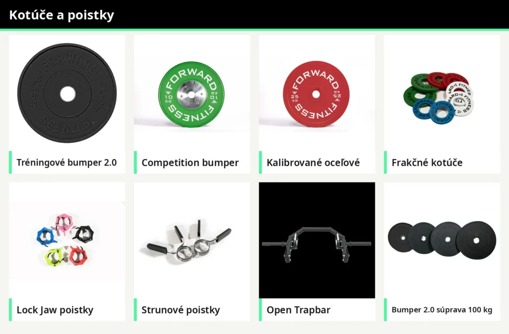 Kotúče, poistky a trap bar Forward Fitness